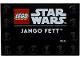 Part No: 6180pb205  Name: Tile, Modified 4 x 6 with Studs on Edges with LEGO Star Wars Logo and White 'JANGO FETT' Pattern