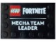 Part No: 6180pb206  Name: Tile, Modified 4 x 6 with Studs on Edges with LEGO Fortnite Logo and 'MECHA TEAM LEADER' Pattern