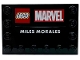 Part No: 6180pb207 Name: Tile, Modified 4 x 6 with Studs on Edges with LEGO Marvel Logo and 'MILES MORALES' Pattern Part No: 6180pb207 Name: Tile, Modified 4 x 6 with Studs on Edges with LEGO Marvel Logo and 'MILES MORALES' Pattern