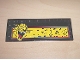 Part No: 6205pb001  Name: Tile, Modified 6 x 16 with Studs on Edges with Roaring Cheetah Head on Yellow Rectangle Pattern (Sticker) - Sets 5599 / 5600
