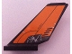 Part No: 6239pb002  Name: Tail Shuttle with 'HOT SURFACE' and Mechanical Rods on Orange Background Pattern on Both Sides (Stickers) - Set 8634