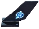 Lot ID: 383219883  Part No: 6239pb113L  Name: Tail Shuttle with Avengers Logo Pattern Model Left Side (Sticker) - Set 76126