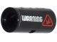 Part No: 62462pb002  Name: Technic, Pin Connector Round 2L with Slot with White 'WARNING' and Red Fire Hazard Symbol Pattern (Sticker) - Set 70808
