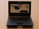 Part No: 62698pb03  Name: Minifigure, Utensil Computer Laptop with 'A', Car and Helicopter Screen Pattern (Sticker) - Set 8635