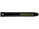 Part No: 62743pb009  Name: Plate, Modified 2 x 16 with Angled Side Extensions and Axle Hole (Rotor Blade) with Lime Danger Stripes Pattern (Sticker) - Set 80022