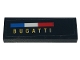 Part No: 63864pb300L Name: Tile 1 x 3 with Blue, White and Red French Flag and Yellow 'BUGATTI' Pattern Model Left Side (Sticker) - Set 42151 Part No: 63864pb300L Name: Tile 1 x 3 with Blue, White and Red French Flag and Yellow 'BUGATTI' Pattern Model Left Side (Sticker) - Set 42151