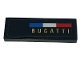 Part No: 63864pb300R Name: Tile 1 x 3 with Blue, White and Red French Flag and Yellow 'BUGATTI' Pattern Model Right Side (Sticker) - Set 42151 Part No: 63864pb300R Name: Tile 1 x 3 with Blue, White and Red French Flag and Yellow 'BUGATTI' Pattern Model Right Side (Sticker) - Set 42151