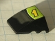Part No: 64225pb001  Name: Wedge 4 x 3 Triple Curved No Studs with Yellow Number 1 and White Line on Lime and Black Background Pattern (Sticker) - Set 8119