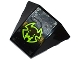 Part No: 64225pb014  Name: Wedge 4 x 3 Triple Curved No Studs with Black and Lime Bat Head Pattern (Sticker) - Set 70132