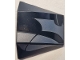 Part No: 64225pb075R  Name: Wedge 4 x 3 Triple Curved No Studs with Silver Batman Logo and Armor Plates with Dark Bluish Outlines Pattern Model Right Side