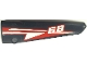 Part No: 64393pb051  Name: Technic, Panel Fairing # 6 Long Smooth, Side B with Red and White Triangles and Number 68 Pattern (Sticker) - Set 42089