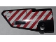 Lot ID: 200513885  Part No: 64683pb037  Name: Technic, Panel Fairing # 3 Small Smooth Long, Side A with Red and White Danger Stripes Pattern (Sticker) - Set 9395