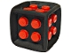 Part No: 64776pb01  Name: Die Cube with Flexible Rubber Frame and Molded Hard Plastic Red 2 x 2 Studs Pattern on All Sides