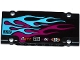 Part No: 64782pb017L  Name: Technic, Panel Plate 5 x 11 x 1 with Medium Azure and Magenta Flames and Sponsor Logos Pattern Model Left (Sticker) - Set 42050