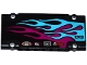 Part No: 64782pb017R  Name: Technic, Panel Plate 5 x 11 x 1 with Medium Azure and Magenta Flames and Sponsor Logos Pattern Model Right (Sticker) - Set 42050