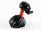 Part No: 65425pb01  Name: Minifigure, Hair Pulled Back into High Ponytail with Dark Red Wrap Pattern
