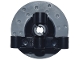 Part No: 65766c02  Name: Technic, Steering Axle with 2 Pin Holes and 2 Arms with Axle Holes without Slots (Reinforced) with Dark Bluish Gray Wheel Hub 3 Pin Holes Round (65766 / 35189)