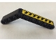 Part No: 6629pb024L  Name: Technic, Liftarm, Modified Bent Thick 1 x 9 (6 - 4) with Black and Yellow Danger Stripes Pattern Model Left Side (Sticker) - Set 8446