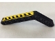 Part No: 6629pb024R  Name: Technic, Liftarm, Modified Bent Thick 1 x 9 (6 - 4) with Black and Yellow Danger Stripes Pattern Model Right Side (Sticker) - Set 8446