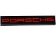 Part No: 6636pb115  Name: Tile 1 x 6 with Red 'PORSCHE' on Black Background Pattern (Sticker) - Sets 75876 / 75887 / 75888 / 75912