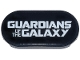 Part No: 66857pb071  Name: Tile, Round 2 x 4 Oval with White 'GUARDIANS OF THE GALAXY' Pattern (Sticker) - Set 76297