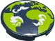 Part No: 67095pb092  Name: Tile, Round 3 x 3 with Lime and Dark Blue Earth and White Clouds Pattern (Sticker) - Set 41713