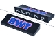 Part No: 6806pb007  Name: Arch 6 x 2 x 5/6 Inverted with White 'ALPINE' and Blue and Bright Pink 'BWT' Logo Pattern (Stickers) - Set 77248