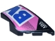 Part No: 6929pb004  Name: Wedge 4 x 2 Right No Studs with Blue and White 'BV' of BWT Logo on Bright Pink and Dark Pink Background Pattern (Sticker) - Set 77248