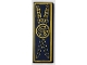 Part No: 69729pb004  Name: Tile 2 x 6 with 2 Gold Katanas and Snake Head Emblem on Dark Blue Background Pattern (Sticker) - Set 71735