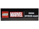 Part No: 69729pb195  Name: Tile 2 x 6 with Red LEGO Marvel Logo and White 'IRON SPIDER-MAN' Pattern