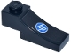 Part No: 70681pb03R  Name: Arch 1 x 3 Inverted with Blue and White Circle 'hp' Logo Pattern Model Right Side (Sticker) - Set 77242