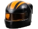 Part No: 7071pb12  Name: Minifigure, Headgear Helmet Formula 1 with Molded Trans-Orange Visor and Printed Orange Stripes Pattern