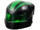 Part No: 7071pb14  Name: Minifigure, Headgear Helmet Formula 1 with Molded Trans-Green Visor and Printed Bright Green Stripes Pattern
