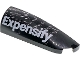 Part No: 7205pb003  Name: Slope, Curved 4 x 1 Right with White 'Expensify' Logo and Silver Dots Pattern