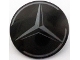 Part No: 75902pb32  Name: Minifigure, Shield Circular / Round Convex Face with Dark Silver Mercedes-Benz Logo Pattern