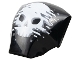 Lego part: Large Figure Armor, Smooth with 2 x 2 Round Brick Attachment with White Skull with Pixelated Shearing and Dark Silver Drop Shadow Pattern