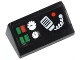 Part No: 85984pb039  Name: Slope 30 1 x 2 x 2/3 with Green and Red Buttons, 2 Gauges and Radio Pattern (Sticker) - Set 42008