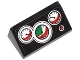 Part No: 85984pb041  Name: Slope 30 1 x 2 x 2/3 with 3 White, Red and Green Gauges and Red Button Pattern (Sticker) - Set 60053