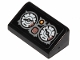 Part No: 85984pb208  Name: Slope 30 1 x 2 x 2/3 with 2 White Gauges and Orange Button Pattern (Sticker) - Set 70829