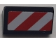 Part No: 85984pb309L  Name: Slope 30 1 x 2 x 2/3 with Red and White Danger Stripes Pattern Model Left Side (Sticker) - Set 60183