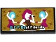 Part No: 87079pb0262  Name: Tile 2 x 4 with 'B F F BEST FRIENDS' and Female Singer and Dancers on Gold Background Pattern (Sticker) - Set 41106