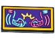 Part No: 87079pb0380  Name: Tile 2 x 4 with Bumper Cars Neon Sign Pattern (Sticker) - Set 41133