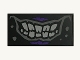 Part No: 87079pb0406  Name: Tile 2 x 4 with Mouth with Sinister Smile and Crooked Teeth, Dark Bluish Gray Lips, Light Bluish Gray Teeth Pattern