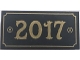 Part No: 87079pb0471  Name: Tile 2 x 4 with Gold Border and '2017' Pattern