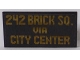 Part No: 87079pb0530  Name: Tile 2 x 4 with '242 BRICK SQ. VIA CITY CENTER' Pattern (Sticker) - Set 60154