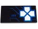 Part No: 87079pb0687  Name: Tile 2 x 4 with Blue Game Controls with 4 White Arrow Buttons (Joystick) and Blue Lines on Black Background Pattern (Sticker) - Set 71711