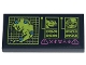 Part No: 87079pb0861  Name: Tile 2 x 4 with Computer Display with Map of Ninjago, Pythor, General Cryptor and Dark Pink Ninjago Logogram 'ALERT' Pattern (Sticker) - Set 71741