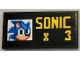 Part No: 87079pb1078  Name: Tile 2 x 4 with Pixelated Sonic the Hedgehog Head and Yellow 'SONIC x 3' Pattern (Sticker) - Set 21331