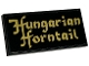 Part No: 87079pb1142  Name: Tile 2 x 4 with Gold 'Hungarian Horntail' Pattern (Sticker) - Set 76406