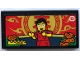 Part No: 87079pb1232  Name: Tile 2 x 4 with Singing Minifigure with Red Microphone and Orange Flowers Pattern (Sticker) - Set 80108
